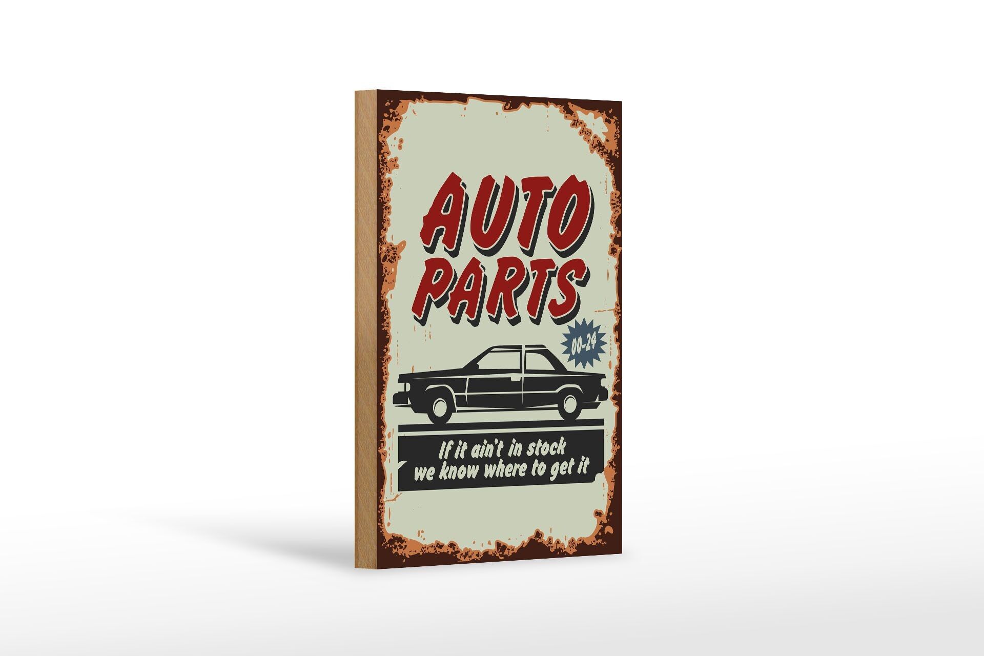 Cartello in legno Retro 12x18 cm Servizio ricambi ricambi auto Decorazione