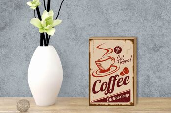 Panneau en bois rétro 12x18 cm Café Tasse à café sans fin décoration 3