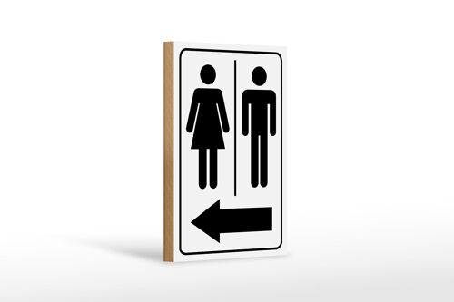 Holzschild Hinweis 12x18 cm Toilettenfiguren Pfeil links Dekoration