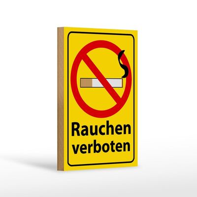 Letrero de madera aviso 12x18 cm decoración prohibición de fumar