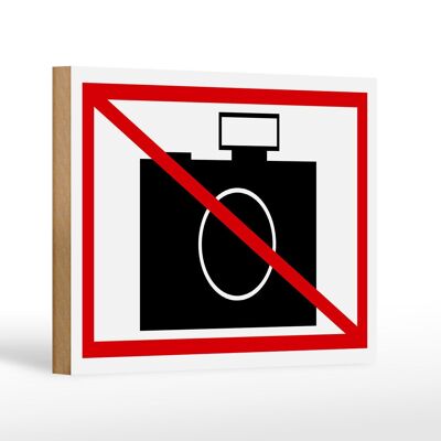 Holzschild Hinweis 18x12 cm Fotografieren verboten Schild