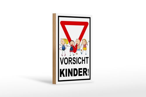 Holzschild Hinweis 18x12 cm Vorsicht Kinder Dekoration