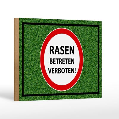Holzschild Hinweis 18x12 cm Rasen Betreten verboten Dekoration