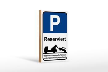 Panneau en bois parking 12x18 cm panneau de stationnement P décoration réservée 1
