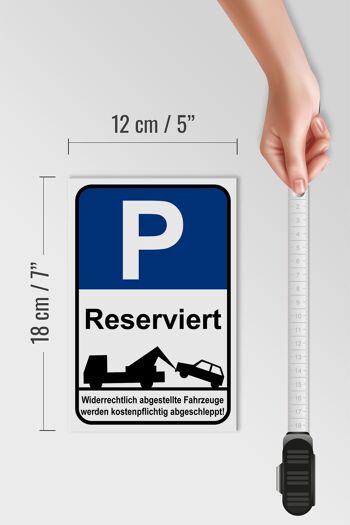 Panneau en bois parking 12x18 cm panneau de stationnement P décoration réservée 4