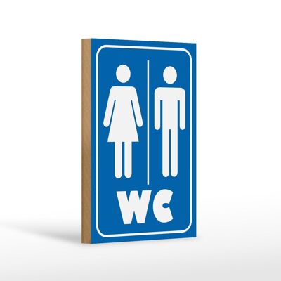 Cartello in legno nota 12x18 cm pittogramma WC decorazione da parete