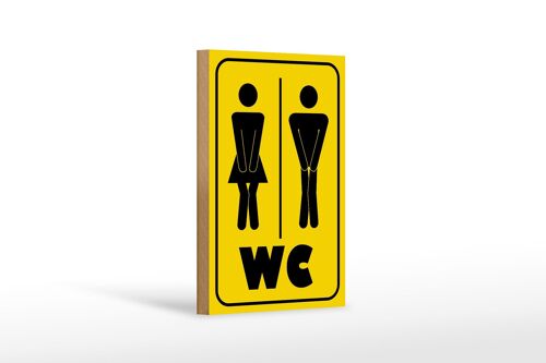 Holzschild Hinweis 12x18cm WC Piktogramm Toilette Wandbild