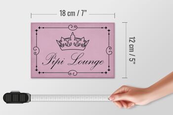 Panneau en bois note 18x12cm Pipi Lounge couronne de toilette rose 4