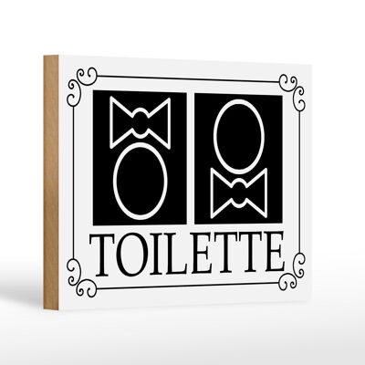 Holzschild Toilette 18x12 cm WC Piktogramm Dekoration