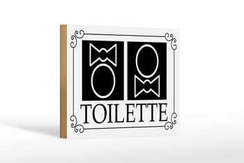 Panneau en bois toilette 18x12 cm décoration pictogramme toilette 1