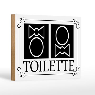Cartello in legno WC 18x12 cm decorazione pittogramma WC