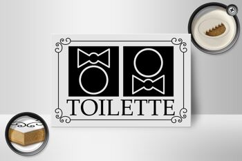 Panneau en bois toilette 18x12 cm décoration pictogramme toilette 2