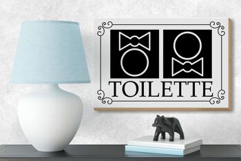 Panneau en bois toilette 18x12 cm décoration pictogramme toilette 3