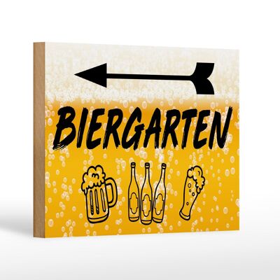 Wooden sign 18x12 cm beer garden left beer gift