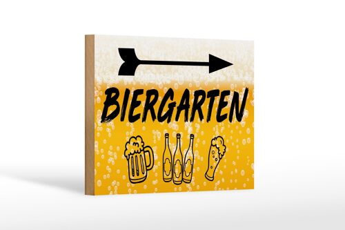 Holzschild 18x12 cm Biergarten rechts Bier Geschenk