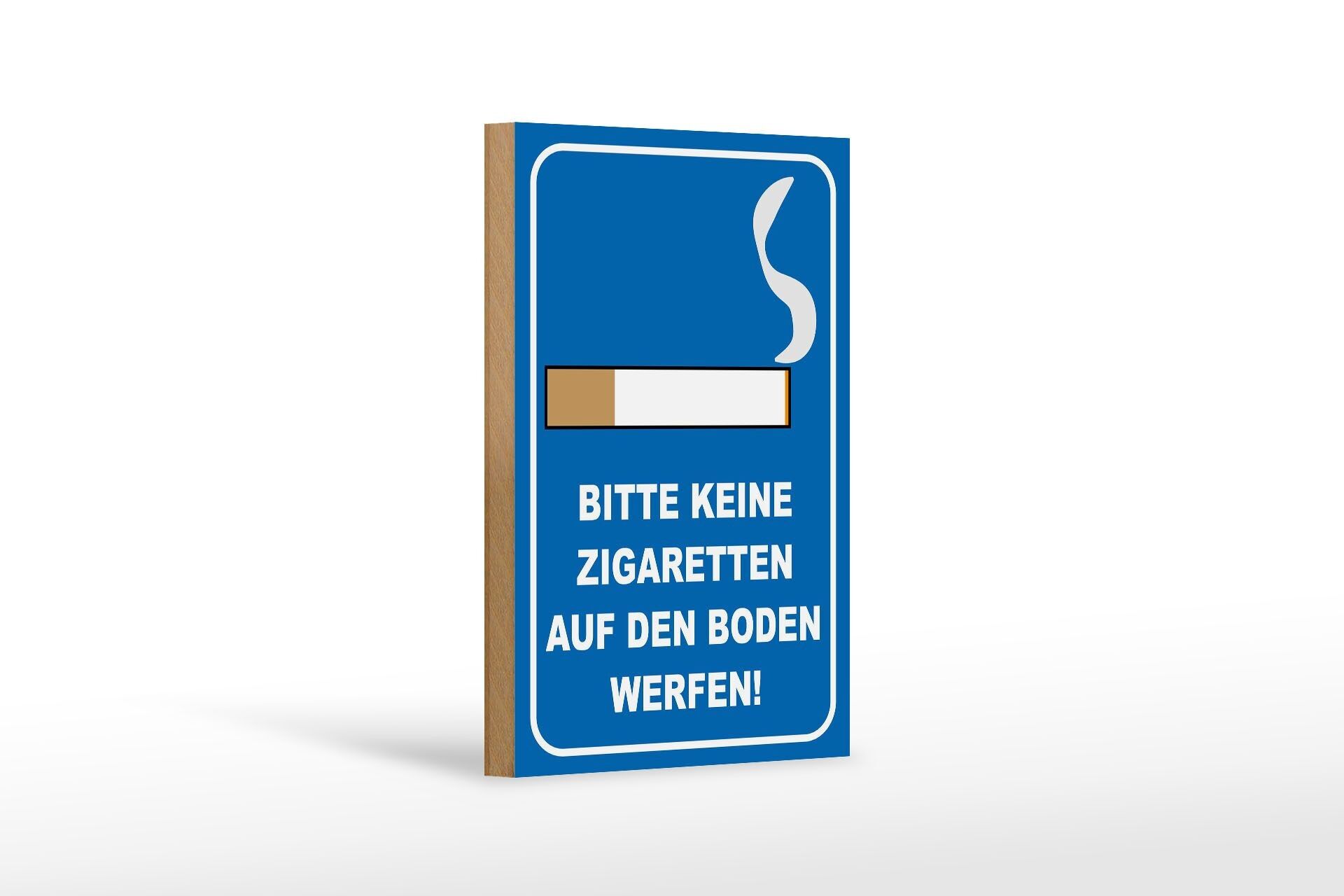 Cartello in legno 12x18 cm "per favore no decorazione sigarette".