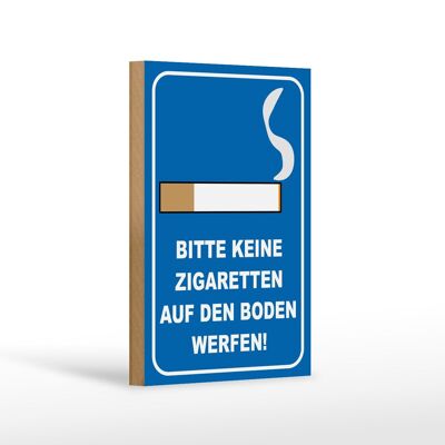 Cartello in legno 12x18 cm "per favore no decorazione sigarette".