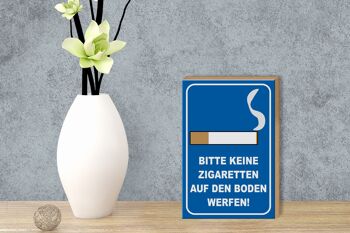Panneau en bois note 12x18 cm décoration s'il vous plaît pas de cigarettes 3