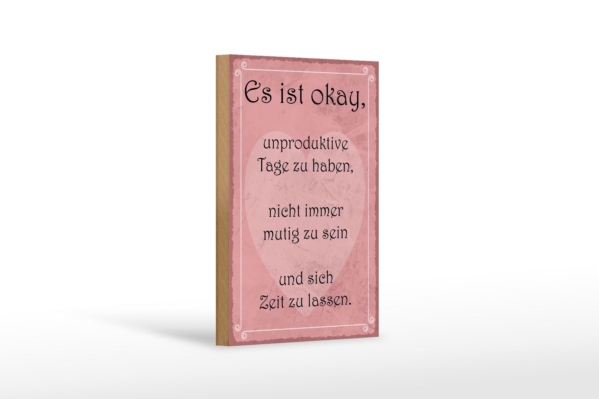 Cartello in legno che dice 12x18 cm va bene avere giorni improduttivi