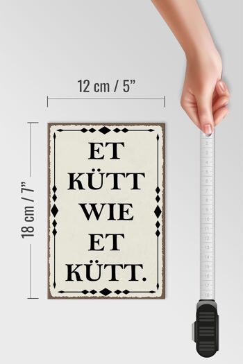 Panneau en bois disant 12x18 cm et kütt wie et kütt Cologne décoration 4