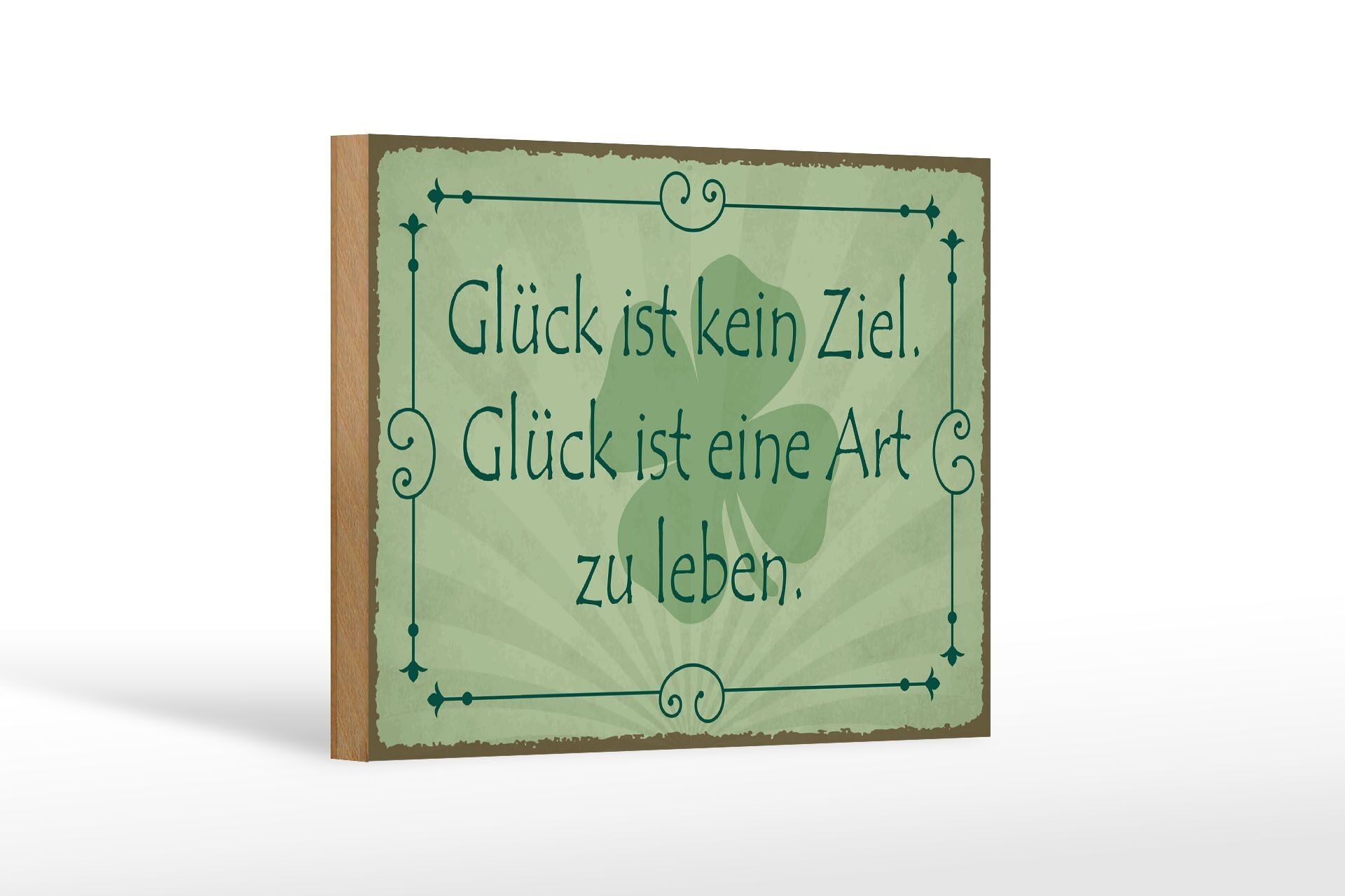 Cartello in legno con scritta 18x12 cm La felicità non è un obiettivo di vita