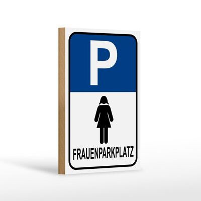 Letrero de madera parking 12x18 cm decoración estacionamiento mujer