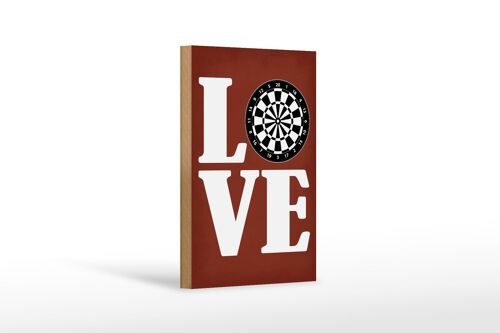 Holzschild Spruch 12x18 cm Love Dart Geschenk Dekoration