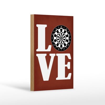Cartello in legno con scritta "Love Dart" 12x18 cm, decorazione regalo