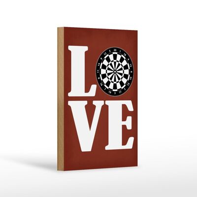 Holzschild Spruch 12x18 cm Love Dart Geschenk Dekoration