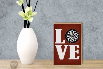 Panneau en bois disant 12x18 cm Love Dart, décoration cadeau 3
