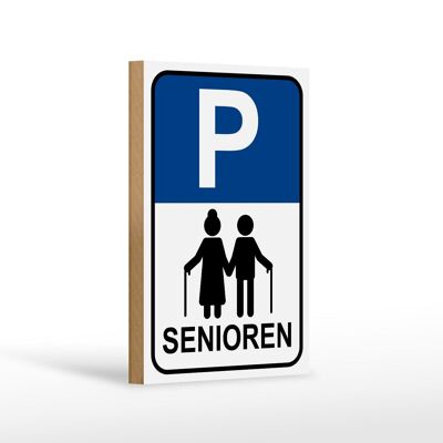 Wooden sign parking 12x18 cm parking space seniors decoration