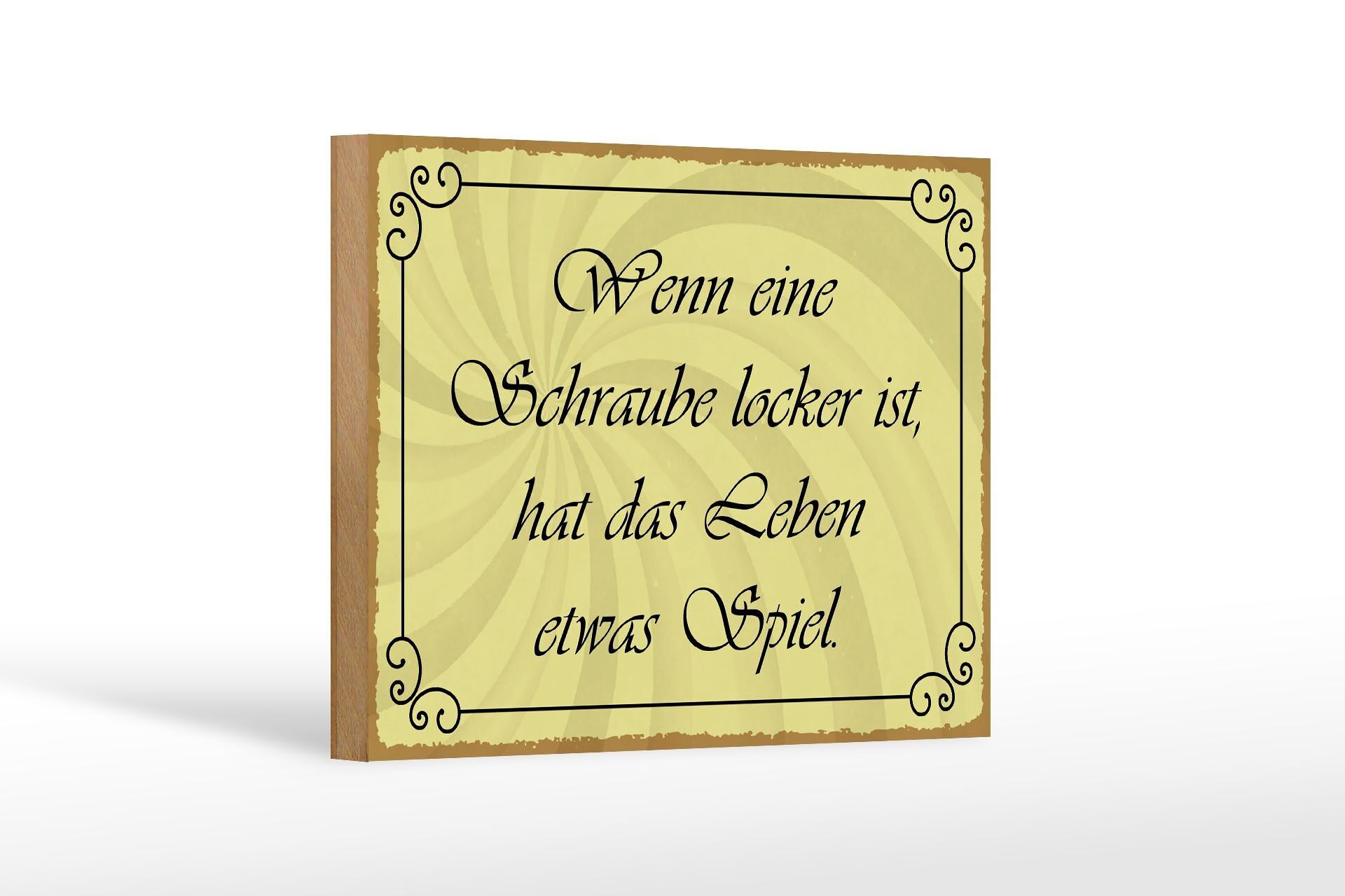 Cartello in legno con scritta 18x12 cm decorazione gioco vite sciolta