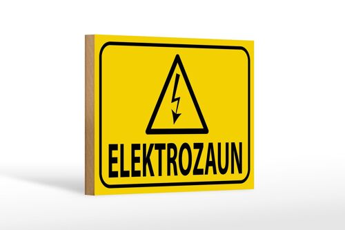 Holzschild Hinweis 18x12cm Elektrozaun Warnschild Vorsicht