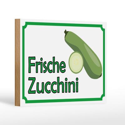 Cartello in legno avviso 18x12 cm zucchine fresche decorazione negozio aziendale