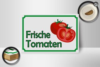 Panneau en bois avis 18x12 cm tomates fraîches décoration magasin ferme 2