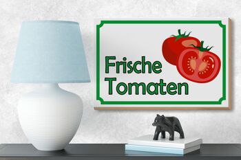 Panneau en bois avis 18x12 cm tomates fraîches décoration magasin ferme 3