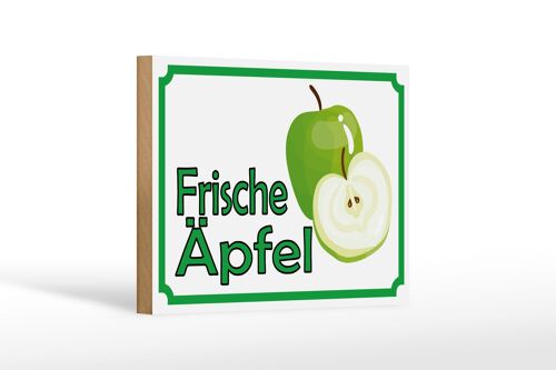 Holzschild Hinweis 18x12 cm frische Äpfel Verkauf Hofladen