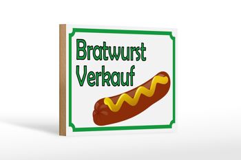 Panneau en bois avis 18x12 cm Bratwurst vente décoration de restaurant 1