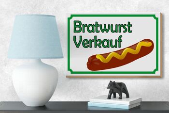 Panneau en bois avis 18x12 cm Bratwurst vente décoration de restaurant 3