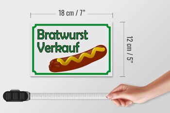 Panneau en bois avis 18x12 cm Bratwurst vente décoration de restaurant 4
