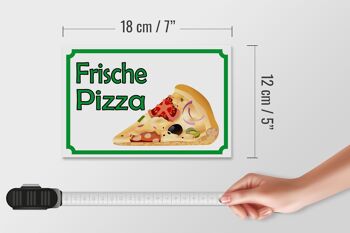 Panneau en bois avis 18x12 cm décoration vente pizza fraîche 4
