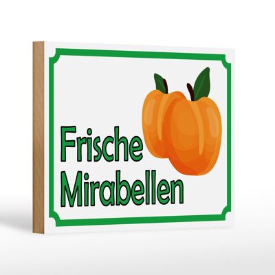 Cartel de madera aviso 18x12 cm decoración tienda granja Mirabelle fresca