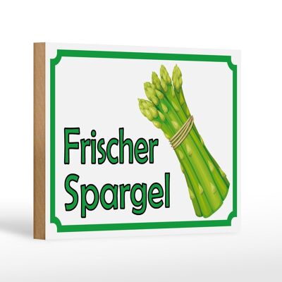 Holzschild Hinweis 18x12 cm frischer Spargel Restaurant Dekoration