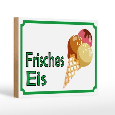 Panneau d'affichage en bois 18x12 cm, décoration de vente de glaces fraîches