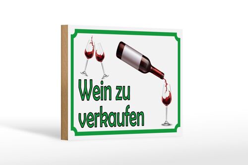 Holzschild Hinweis 18x12 cm Wein zu verkaufen Dekoration