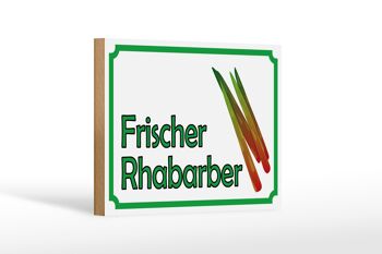 Panneau avis en bois 18x12 cm décoration magasin ferme rhubarbe fraîche 1
