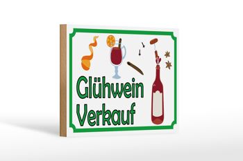 Panneau avis en bois 18x12 cm décoration vente vin chaud 1