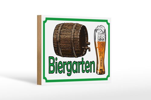 Holzschild Hinweis 18x12 cm Biergarten Bier Brauerei Dekoration