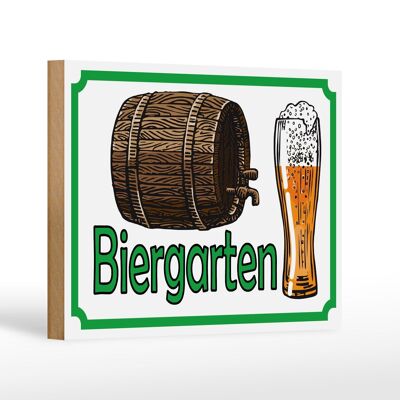 Holzschild Hinweis 18x12 cm Biergarten Bier Brauerei Dekoration