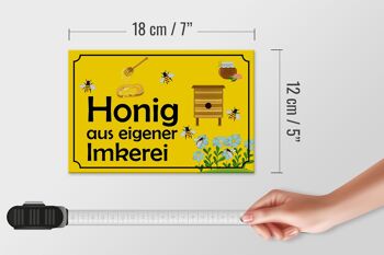 Panneau en bois note 18x12 cm miel de notre propre apiculture 4